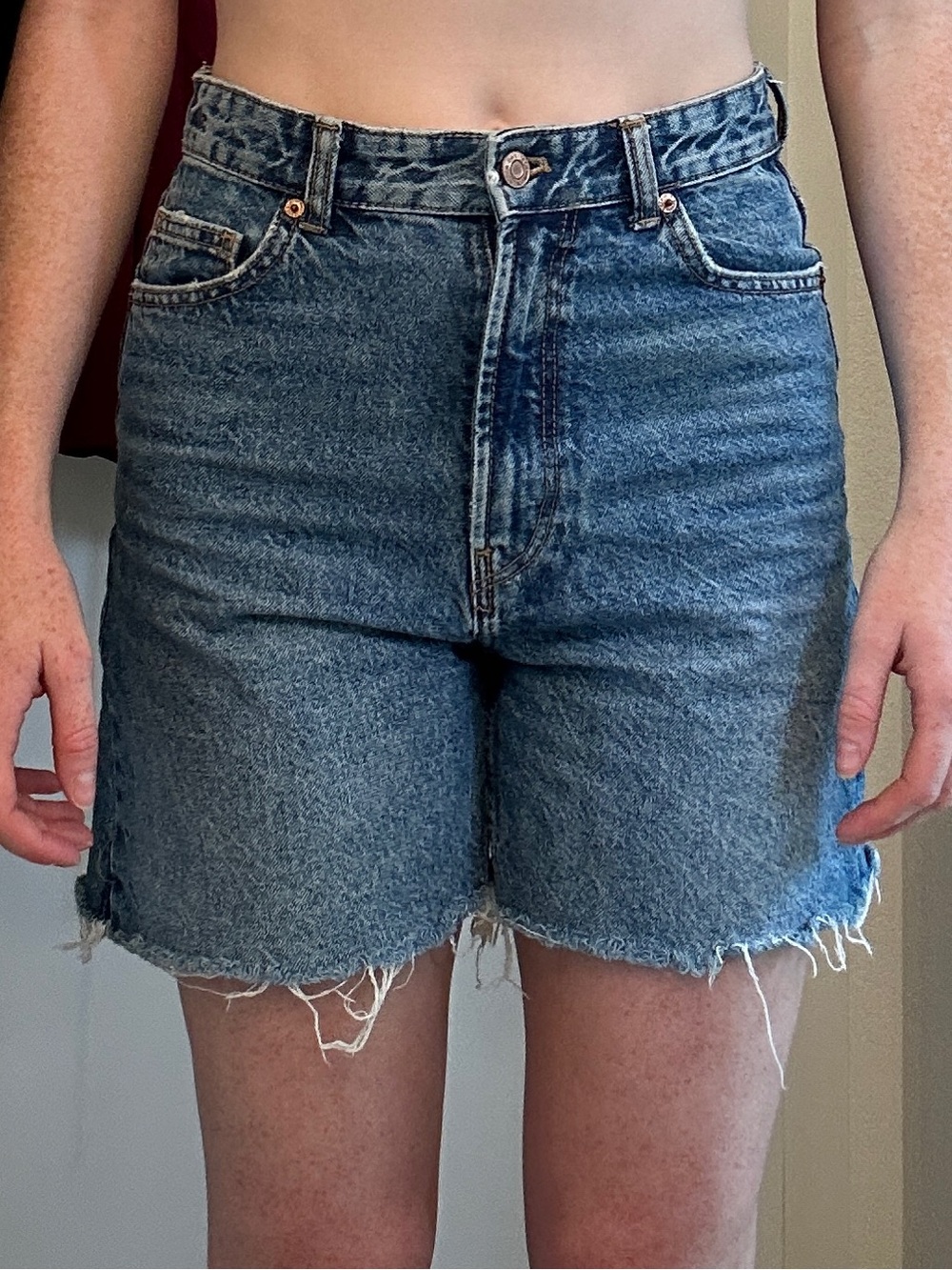 Bershka blue denim shorts
